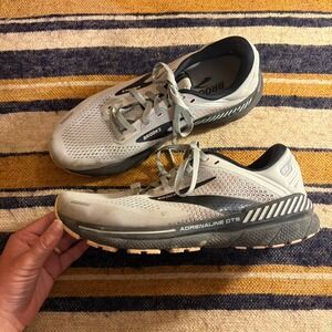 Brooks Adrenaline GTS 22 Running Shoes Grey Black Peach Stability Sneakers